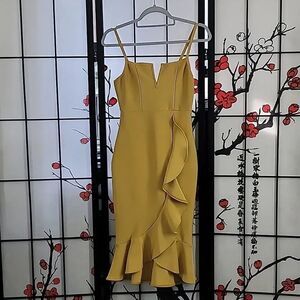 Miss Circle Mermaid Bandage Dress Spaghetti Strap Back Zipper Body Con.